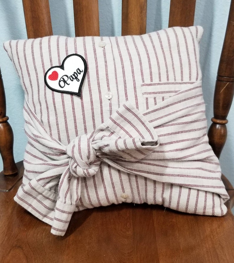 Custom Memory Pillow with sleeve hug Made From Clothing of a Etsy