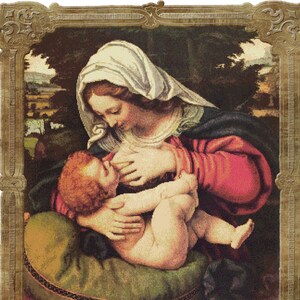 Madonna and Child Cross Stitch Pattern – Andrea Solario, Printable PDF
