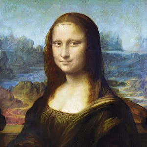 Mona Lisa Leonardo da Vinci (1503-1507)/ padrão de ponto cruz contado ponto cruz para impressão pdf-Padrão sem cruzes solitárias