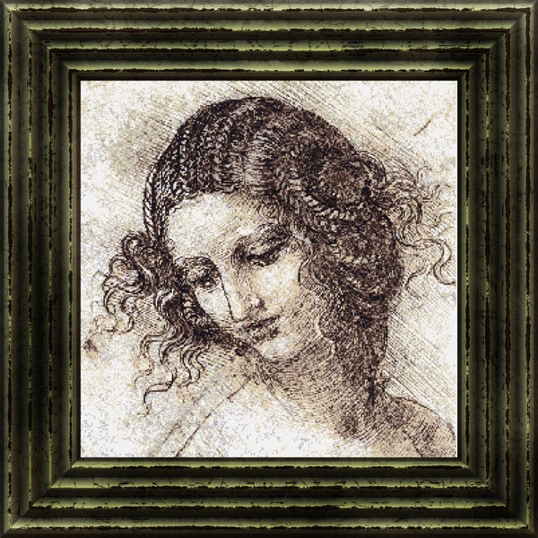 Studio Leda -1506 r. L.da Vinci  /licencja CC0-Heart cross stitch pattern counted cross stitch printable pdf Pattern without lonely crosses