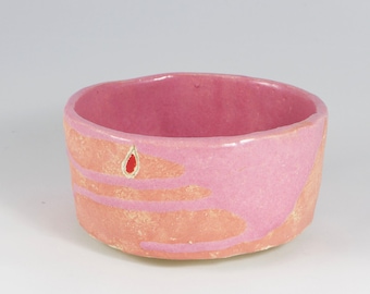 Matcha bowl with pink glaze // Chawan // Tea bowl // 茶碗