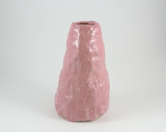 Pink vase, organic shape, ceramic, handmade