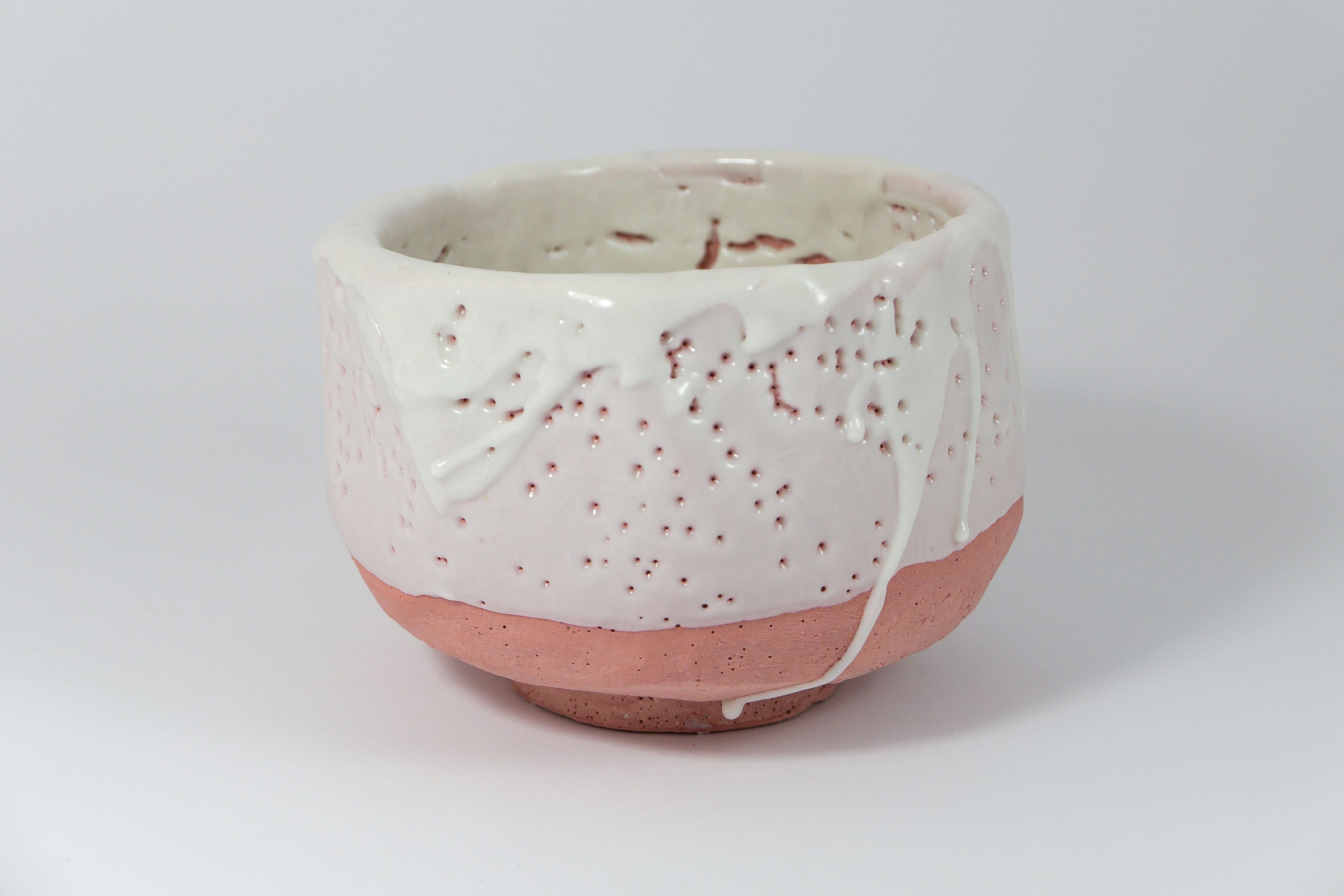 Chawan with expressive Shino glaze// Matcha