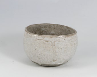 Simple tea bowl with white glaze