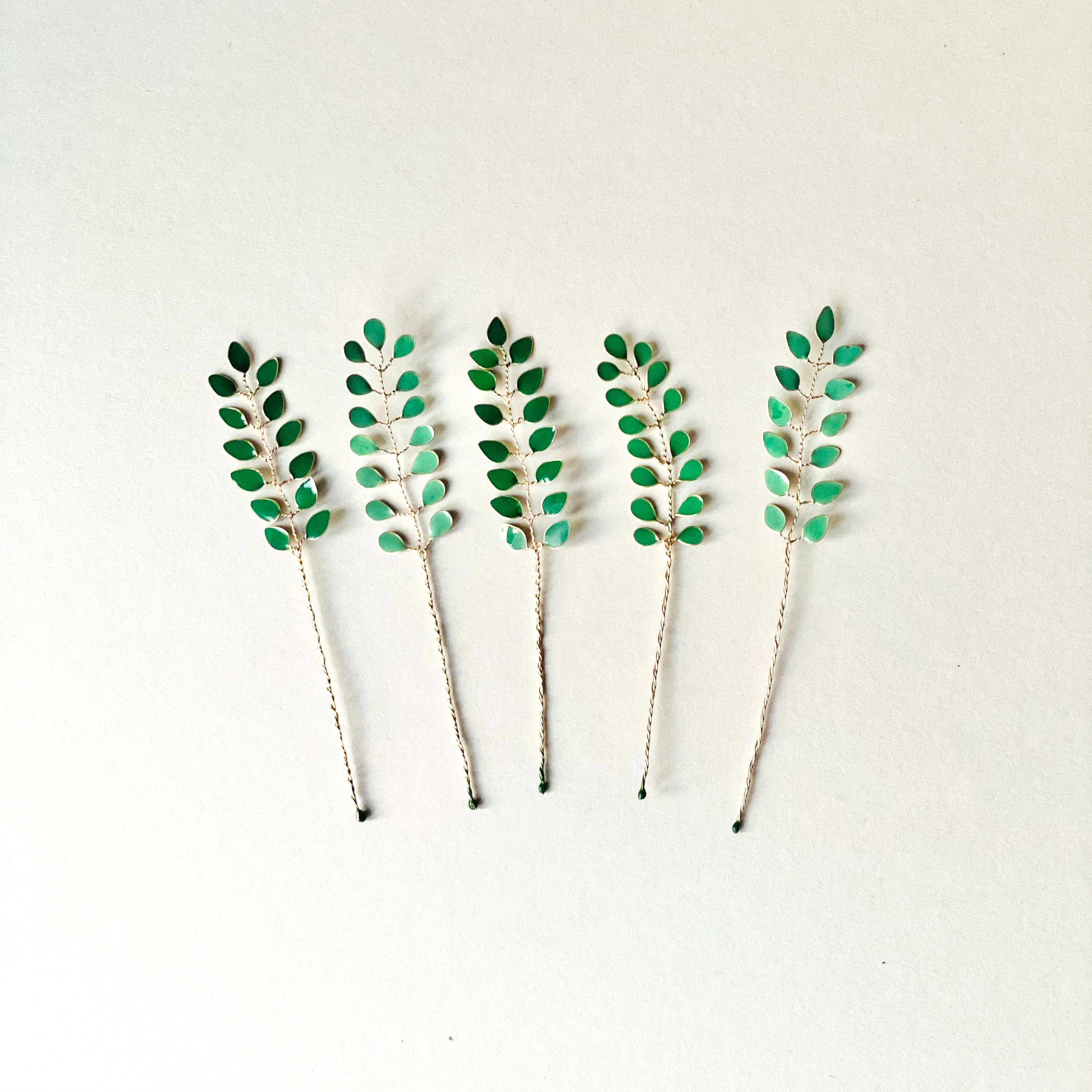 Botanical Leaf Hair Pins Large Etsy