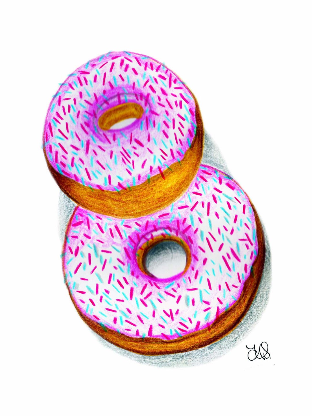 Doughnut Illustration Gift Card Set in Watercolour - Also Available as ...