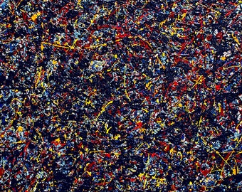 Abstract Expressionist  Painting | Pollock Style Original Artwork | Handmade Modern Art