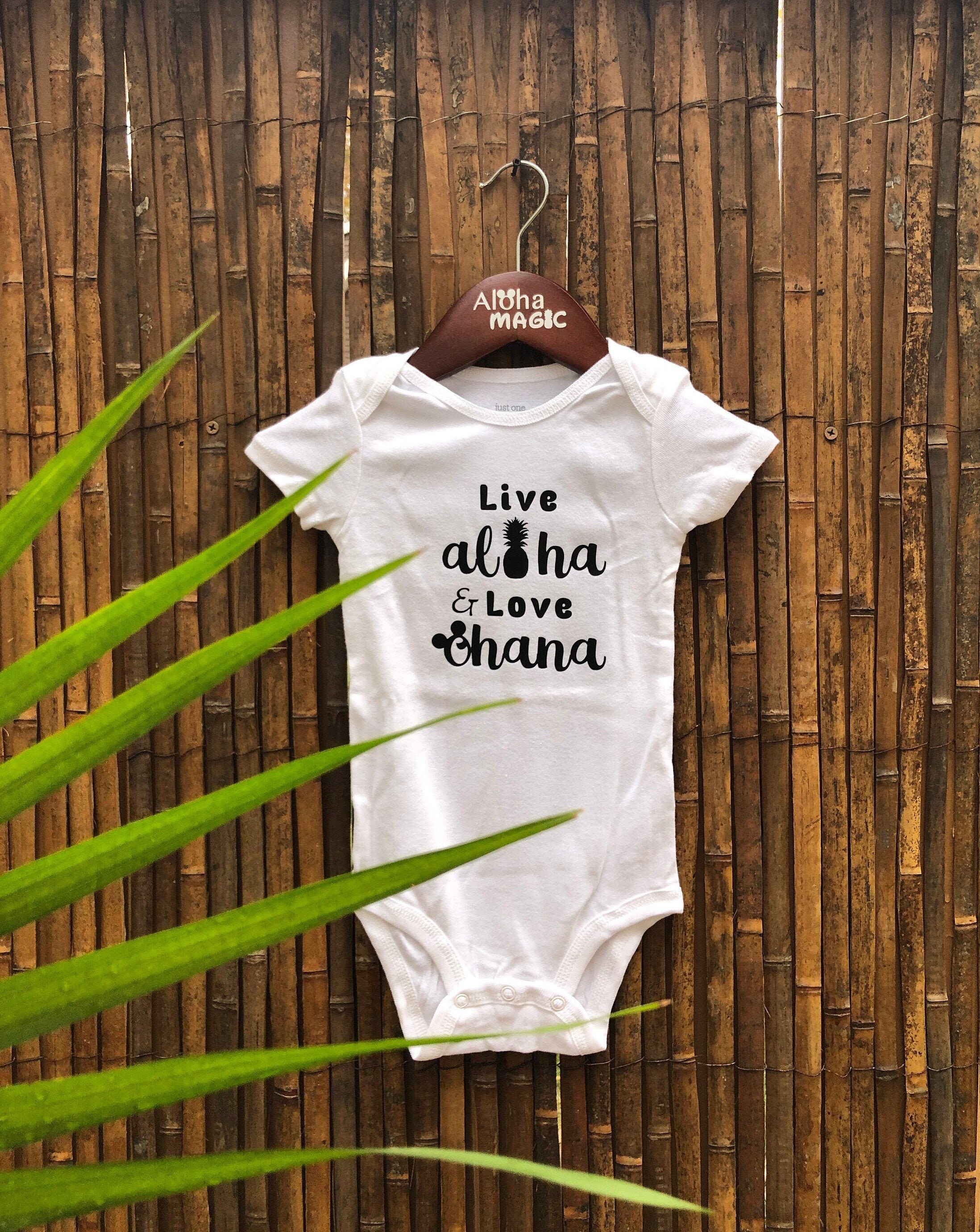 Live Aloha Love Ohana Baby Bodysuit Hawaii Bodysuit Live Etsy