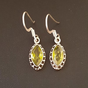 Pendientes vintage de plata 925 y peridoto