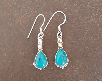 Turquoise and 925 silver earrings