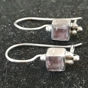 Amethyst and 925 silver earrings handmade in Bali Indonesia image 1