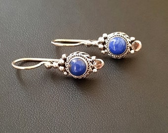 Vintage lapis lazuli and 925 silver earrings