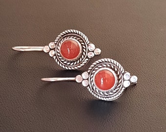 Carnelian and 925 silver earrings made in Bali