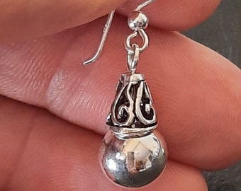 Sterling silver dangle hook earrings