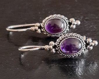 Amethyst earrings in 925 silver made in Indonesia