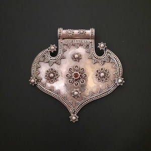 925 silver and garnet pendant handmade