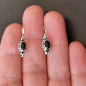 Handmade black 925 silver and onyx earrings image 10
