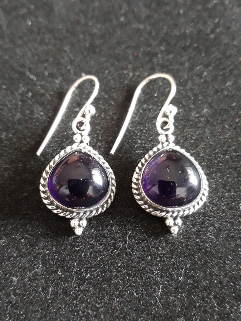 Amethyst and silver 925 dangle earrings