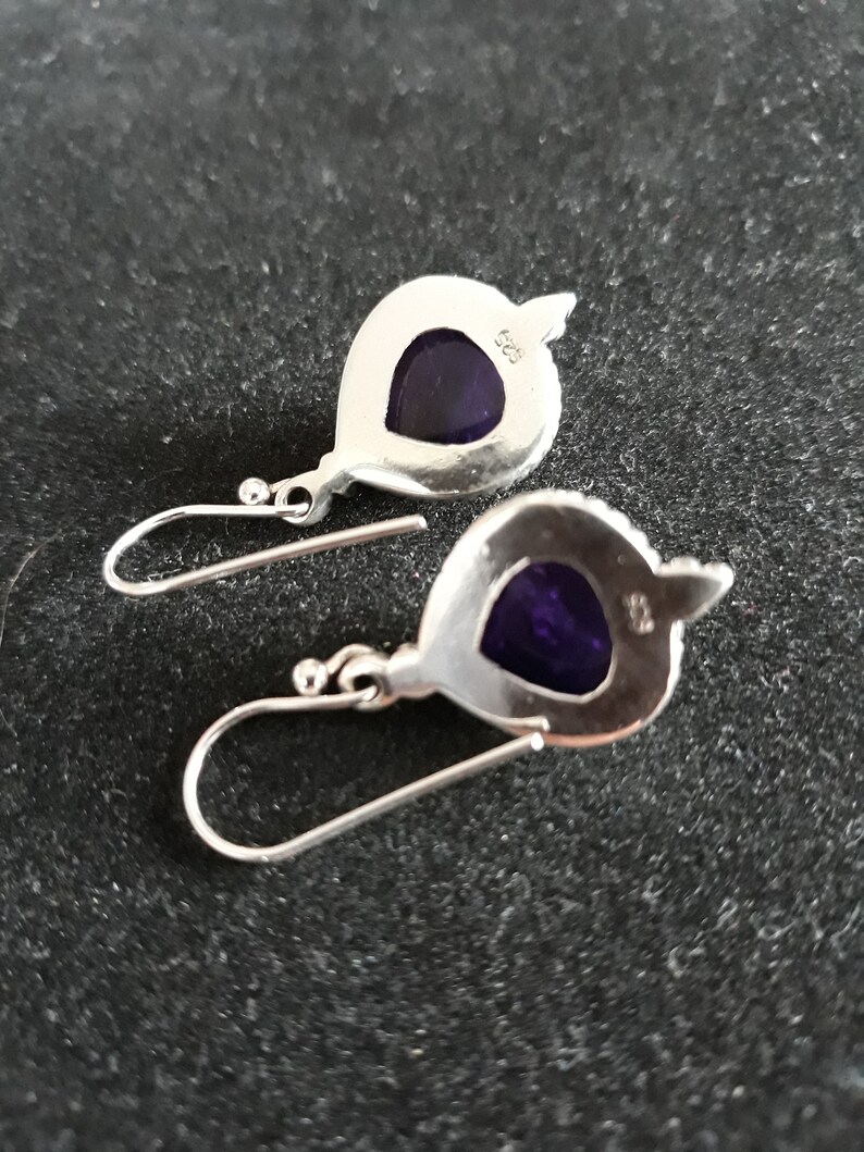 Amethyst and silver 925 dangle earrings
