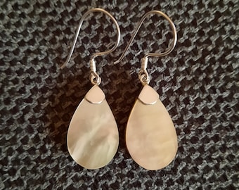 Handmade 925 silver mother-of-pearl earrings