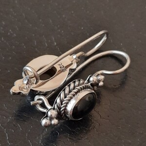 Handmade black 925 silver and onyx earrings image 7
