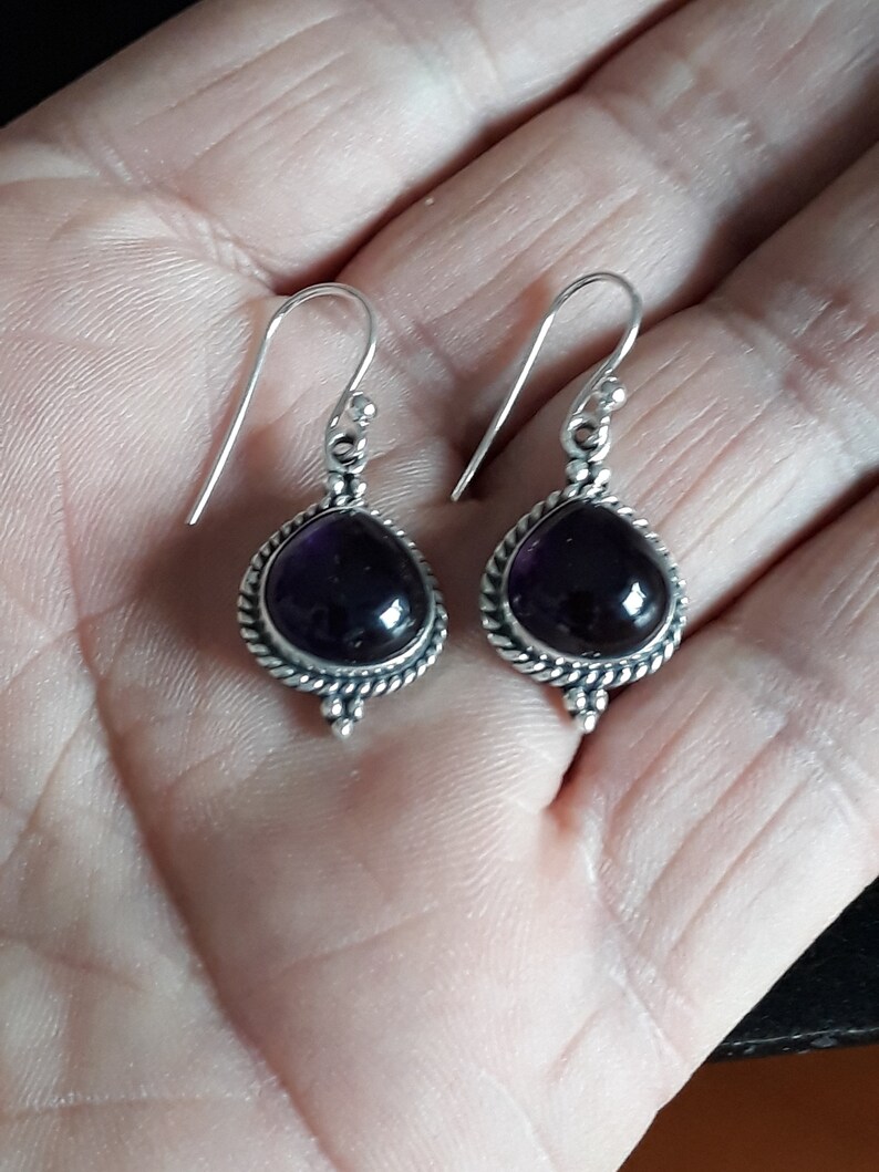 Amethyst and silver 925 dangle earrings