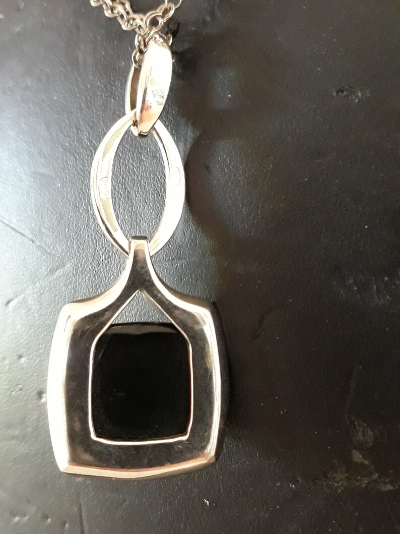 925 silver necklace and onyx pendant