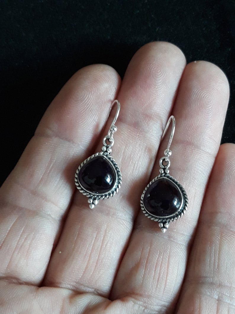 Amethyst and silver 925 dangle earrings
