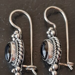 Handmade black 925 silver and onyx earrings image 5