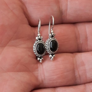 Handmade black 925 silver and onyx earrings image 4