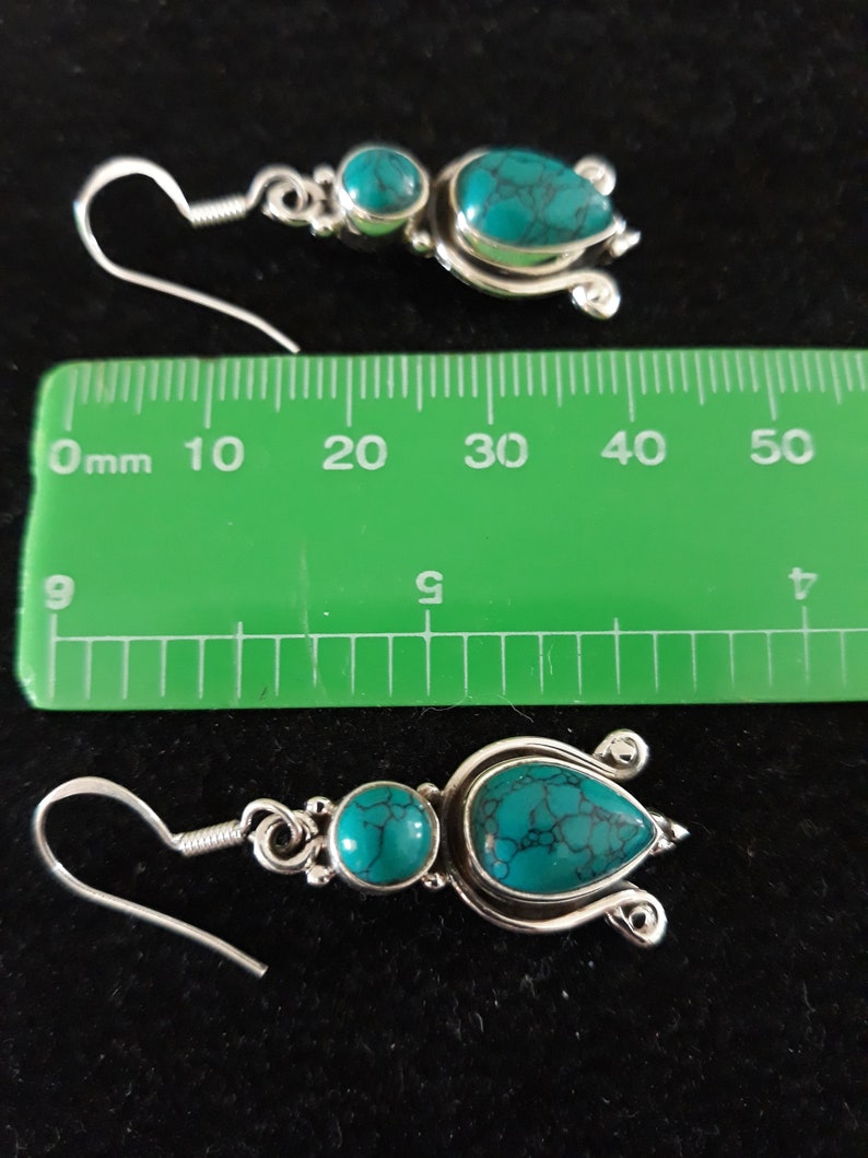 Handmade 925 sterling silver turquoise earrings