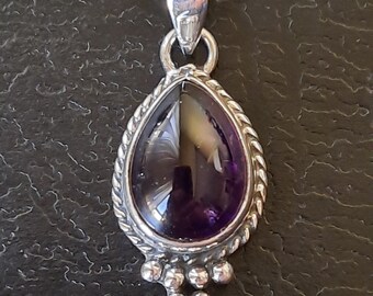 Amethyst and 925 silver pendant made in Indonesia