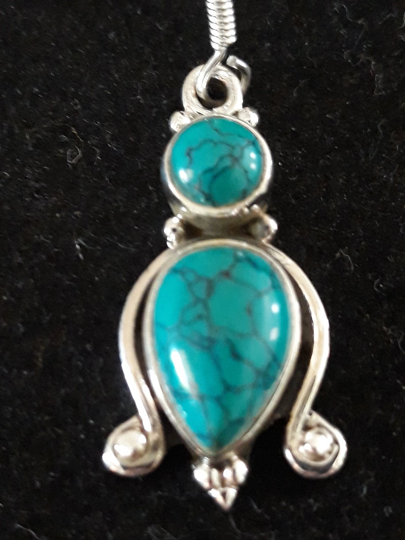 Handmade 925 sterling silver turquoise earrings