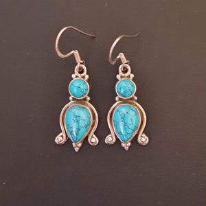 Sterling silver and turquoise vintage earrings