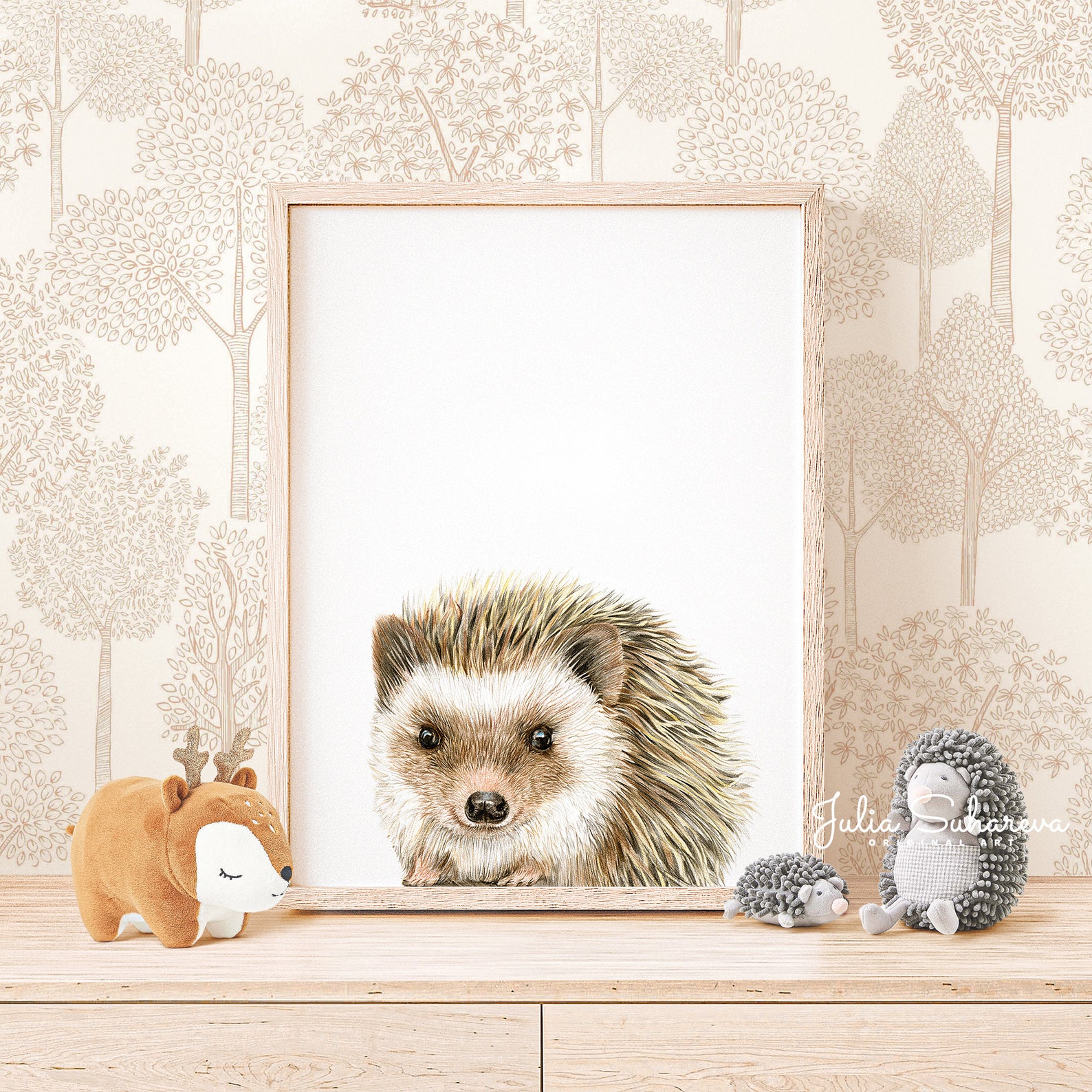 Baby Hedgehog Print for Woodland Nursery Decor Nursery Wall Etsy