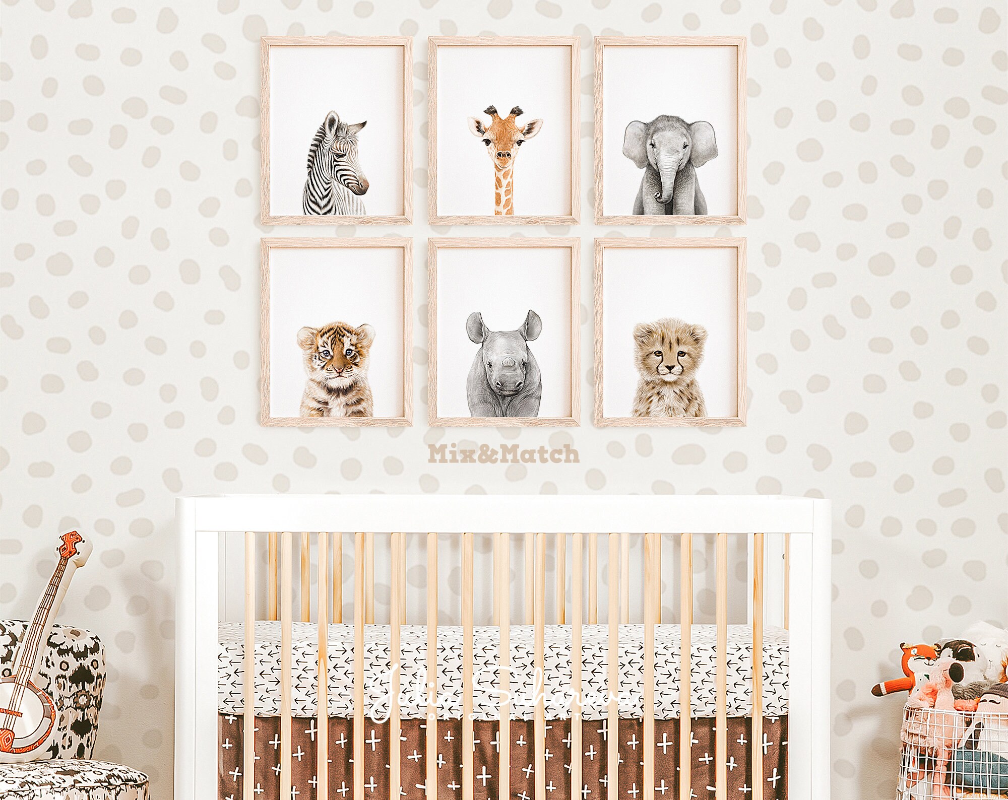 Baby Cheetah Print Safari Animals for Nursery & Kids Room Etsy