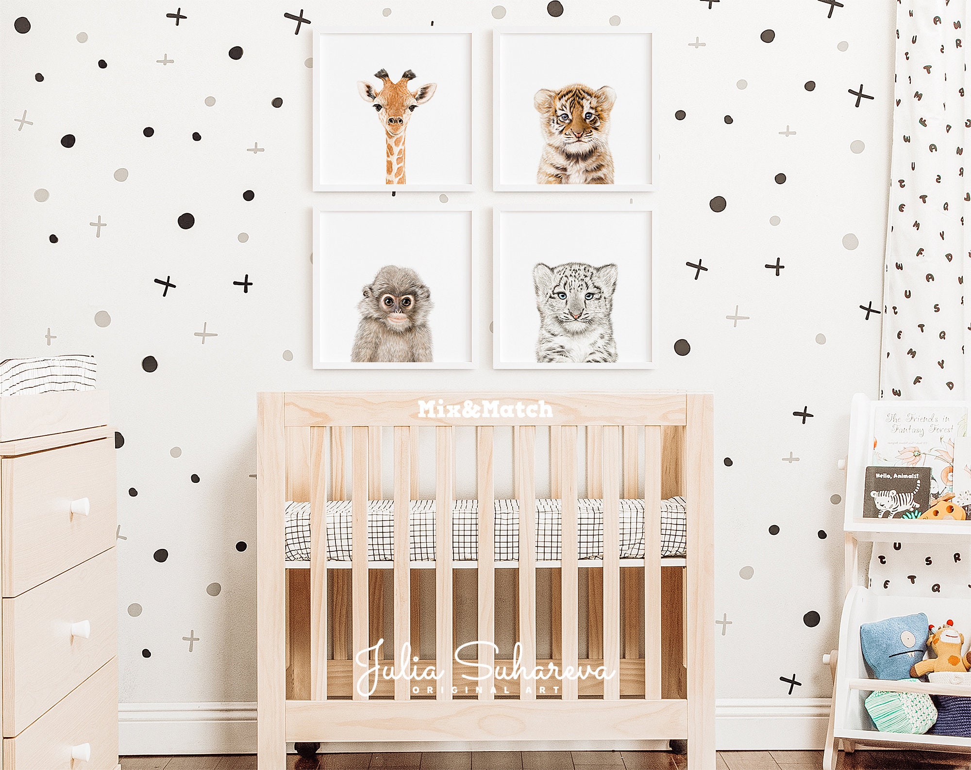 Baby Snow Leopard Print for Nursery Decor Printable Animal Etsy
