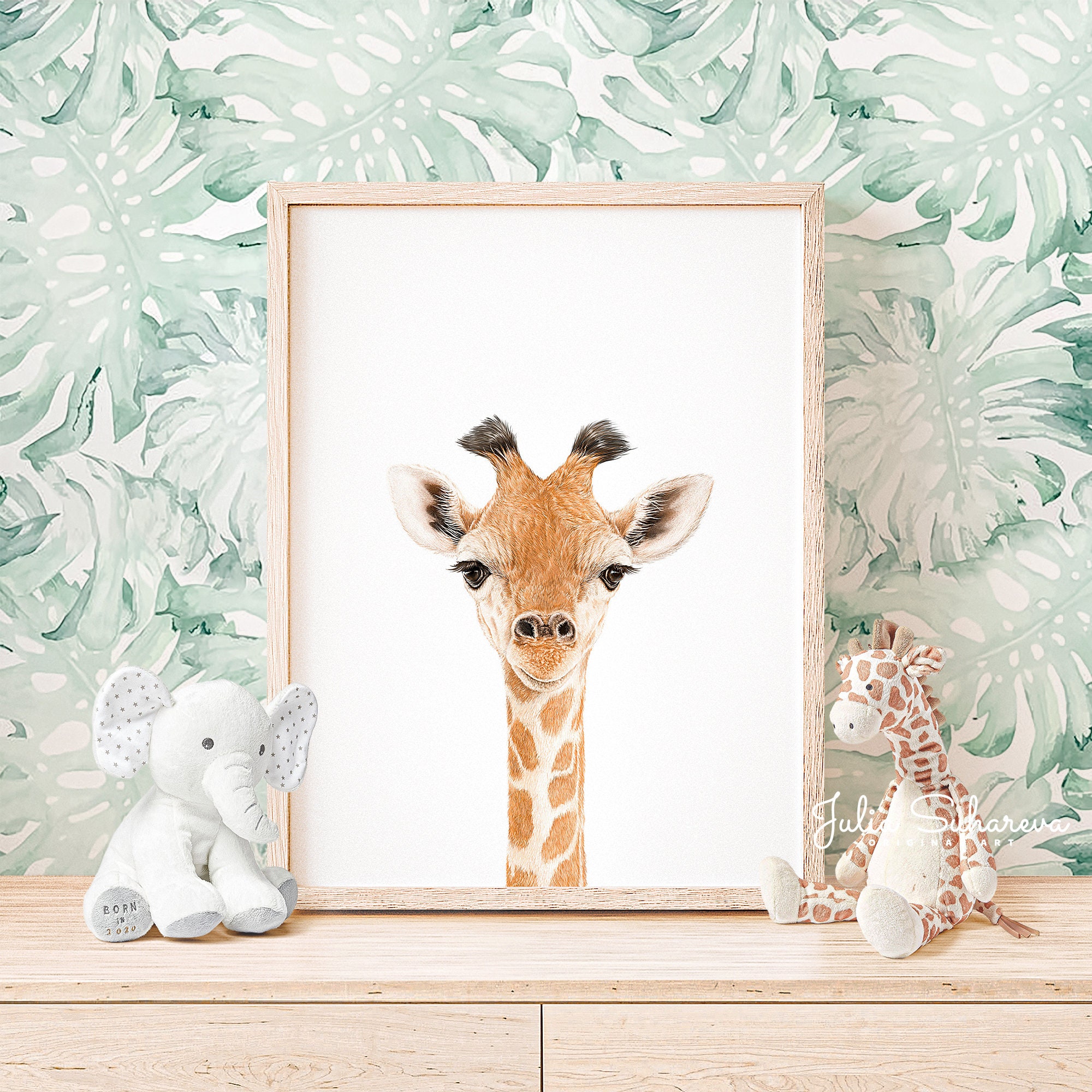 Baby Giraffe Print for Safari Nursery Decor Nursery Wall Art | Etsy