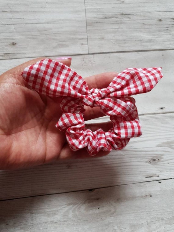Gingham hair scrunhie school accessories, scrunchies, gingham school  scrunhie