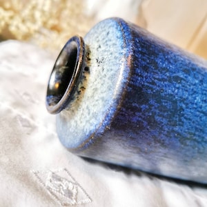 Heiner Hans Körting ceramic vase space age fat lava BLUE beautiful design classic mid century signed unique