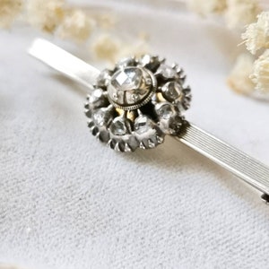 Historicism DIAMANT rose stick brooch brooch with paperback around 1940 antique diamond brooch silver
