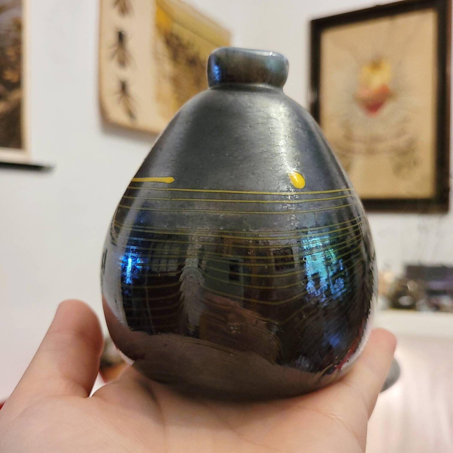 ユニークなアーウィン アイシュ 1979 ガラス ボール花瓶スレッド