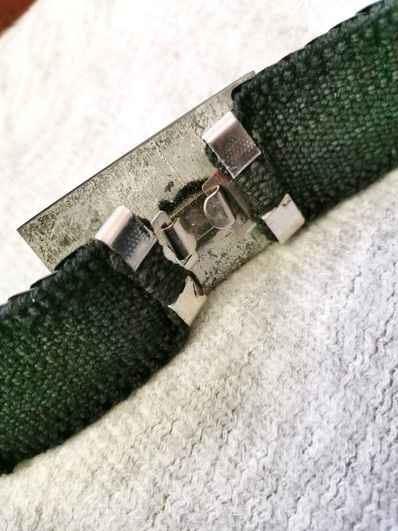 Vintage Charmant Stretch Belt‎ Mother of Pearl Disc Buckle Black Elastic 70s Mother of Pearl Vintage Belts for sale | eBay main image 3