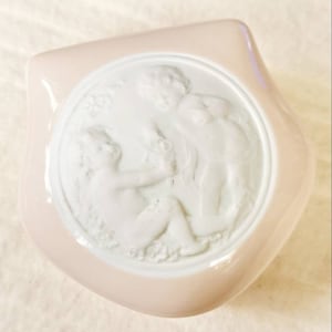50s Angel Putto Porcelain Casket Can Cream Rosé
