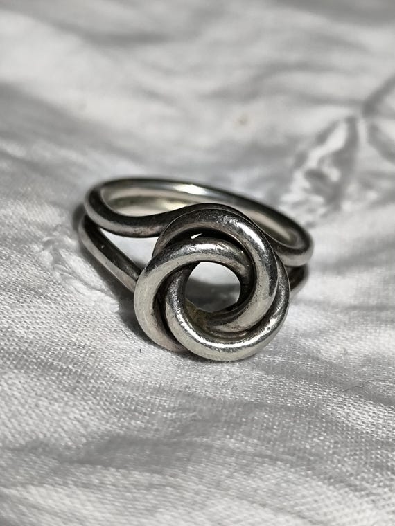 Mindcentury 925 Knoten Ring Statement Sterling Silber Ringe Tau maretim Lagenlook Unikat