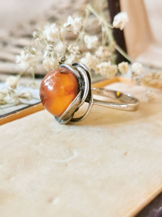 Amber cocktail ring outlet