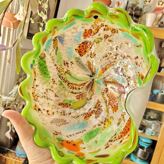 AVEM Murano Tutti Frutti Glass Bowl Design Around 1950 Midcentury