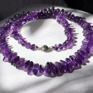 Midcentury Amethyst necklace 835 silver violet purple necklace collector gift gemstone nature