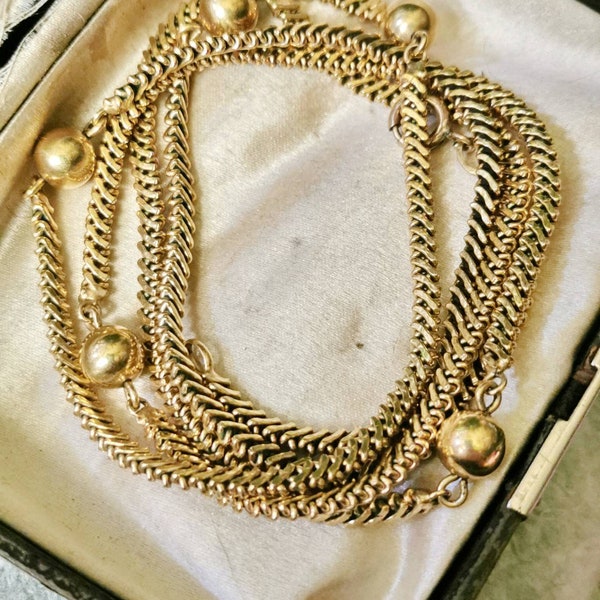 Art nouveau Doublé Kette um 1930 Art Deco ANTIK necklace gold true vintage Perlen