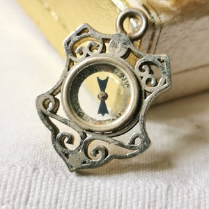 Antique Compass Charm Coat of Arms Pendant for Watches Chain 1920 Art Nouveau viktorain art nouveau antique Compass Guide Lucky Charm
